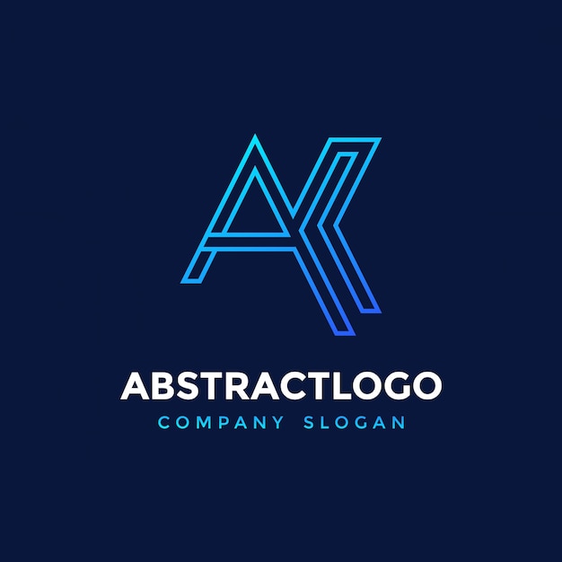 Vector ak letras iniciales color azul empresa de negocios icono de logotipo de moda