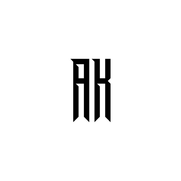 AK Monogram Logo Design letra texto nombre símbolo monocromo logotipo alfabeto carácter simple logo