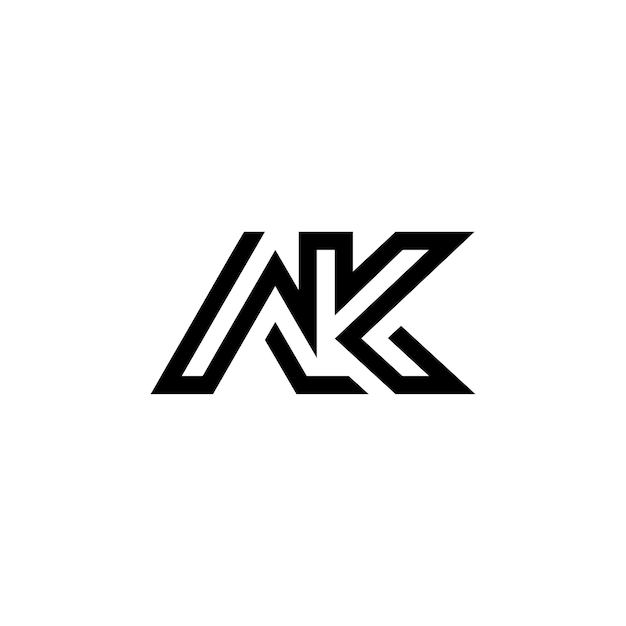 AK Monogram Logo Design letra texto nombre símbolo monocromo logotipo alfabeto carácter simple logo