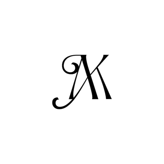 AK Monogram Logo Design letra texto nombre símbolo monocromo logotipo alfabeto carácter simple logo