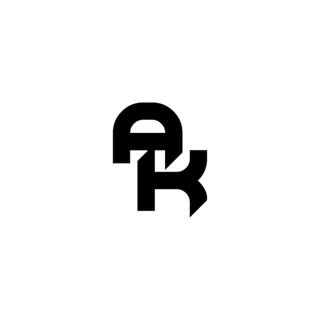 AK Monogram Logo Design letra texto nombre símbolo monocromo logotipo alfabeto carácter simple logo