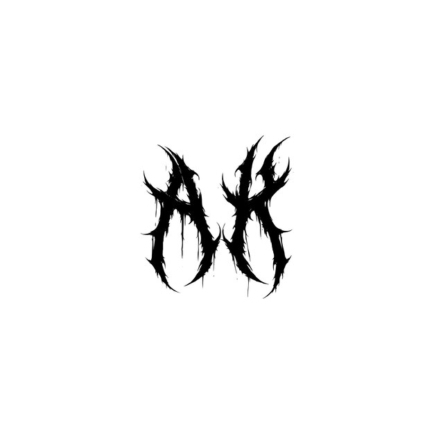 AK Monogram Logo Design letra texto nombre símbolo monocromo logotipo alfabeto carácter simple logo