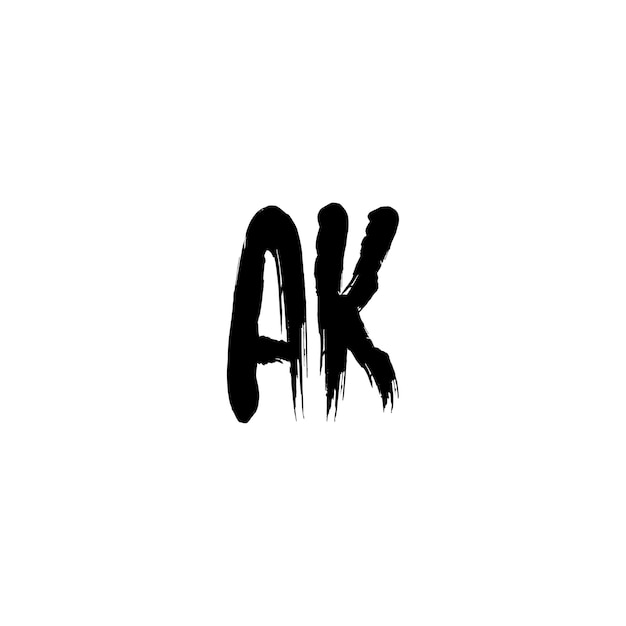 AK Monogram Logo Design letra texto nombre símbolo monocromo logotipo alfabeto carácter simple logo