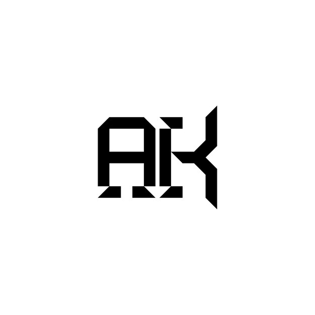 AK Monogram Logo Design letra texto nombre símbolo monocromo logotipo alfabeto carácter simple logo