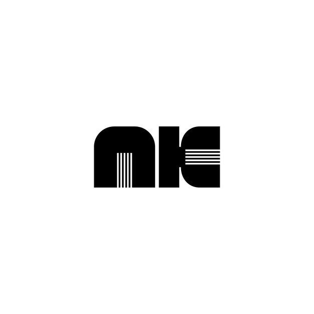 AK Monogram Logo Design letra texto nombre símbolo monocromo logotipo alfabeto carácter simple logo