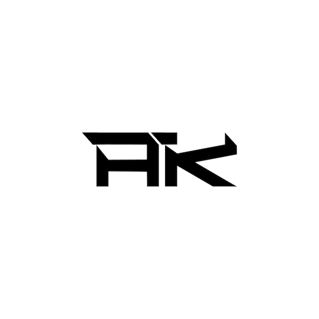 AK Monogram Logo Design letra texto nombre símbolo monocromo logotipo alfabeto carácter simple logo