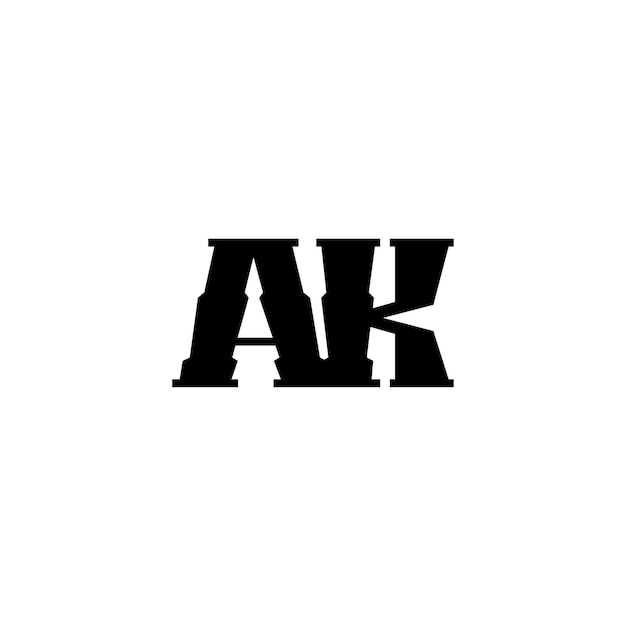 AK Monogram Logo Design letra texto nombre símbolo monocromo logotipo alfabeto carácter simple logo