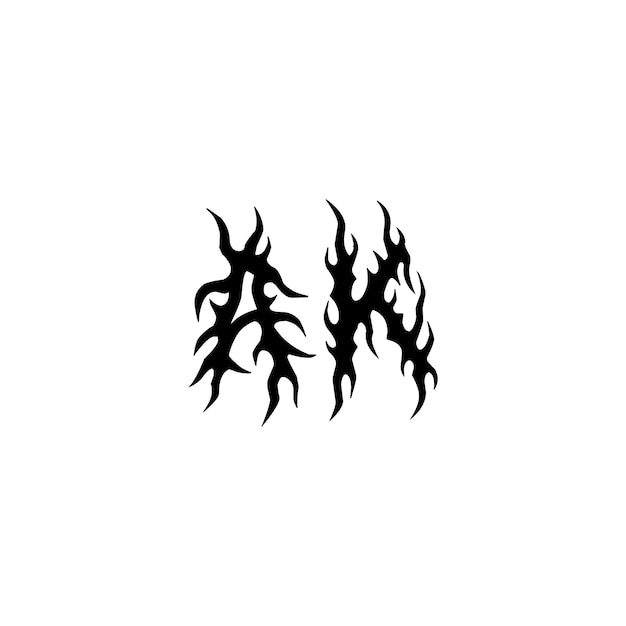 AK Monogram Logo Design letra texto nombre símbolo monocromo logotipo alfabeto carácter simple logo