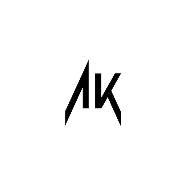 AK Monogram Logo Design letra texto nombre símbolo monocromo logotipo alfabeto carácter simple logo