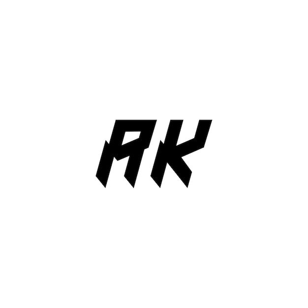 AK Monogram Logo Design letra texto nombre símbolo monocromo logotipo alfabeto carácter simple logo