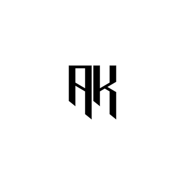 AK Monogram Logo Design letra texto nombre símbolo monocromo logotipo alfabeto carácter simple logo