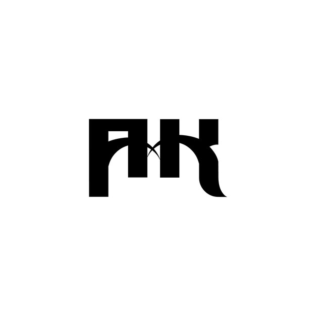 AK Monogram Logo Design letra texto nombre símbolo monocromo logotipo alfabeto carácter simple logo