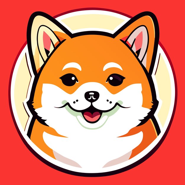 Vector akita dibujado a mano dibujos animados pegatina icono concepto aislado ilustración