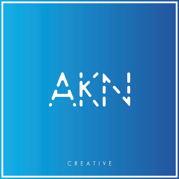 AKN Creative Vector Latter Diseño del logotipo Minimal Latter Logo Premium Ilustración vectorial Monograma