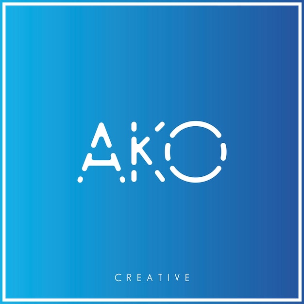 AKO Creative Vector Latter Diseño del logotipo Minimal Latter Logo Premium Ilustración vectorial Monograma