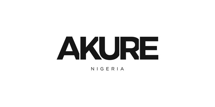 Vector akure en el emblema de nigeria el diseño presenta una ilustración vectorial de estilo geométrico con tipografía audaz en una fuente moderna las letras gráficas del eslogan