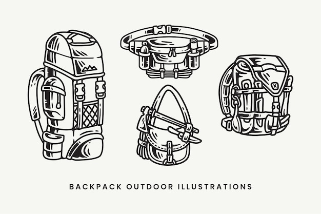 al aire libre mochila de transporte bolsa de cintura bolsa sling bolsa herramienta de supervivencia hachas coloridos diseños de garabateo conjunto