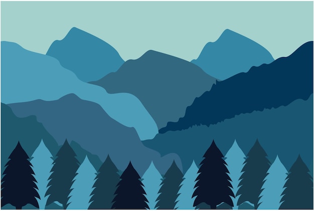 al aire libre pico de montaña horizonte ilustración de viaje diseño vectorial de conjunto de fondo