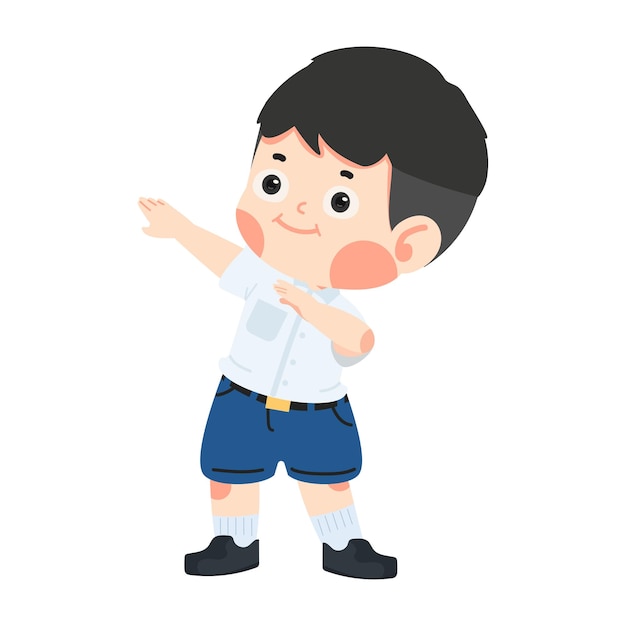 Al estudiante le encanta hacer el baile de dabbing.