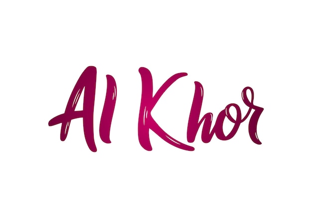 Vector al khor lettering nombre manuscrito de la ciudad de qatar