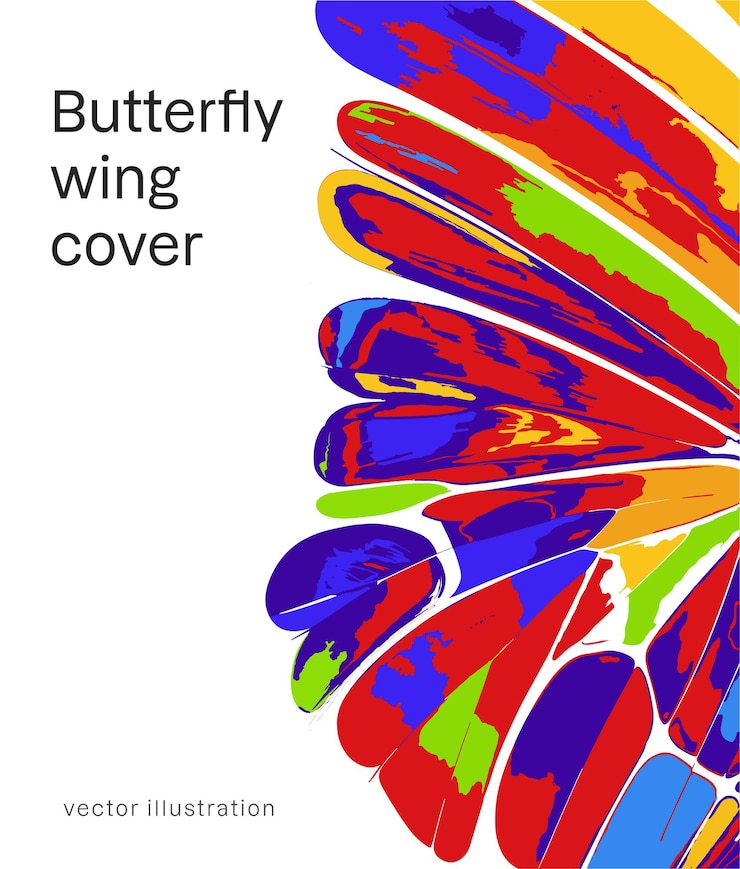 Vector ala de mariposa abstracto arte colorido ilustración vectorial para portadas impresiones embalaje