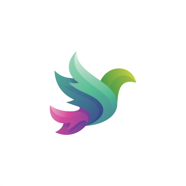 Ala de pájaro con estilo de color degradado