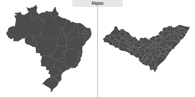 Vector alagoas mapa estado de brasil