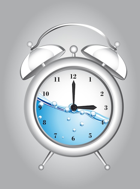 alarma de reloj con agua
