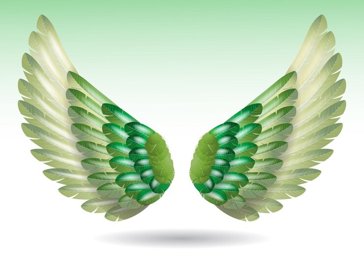 Vector alas de ángel de arco iris realistas ilustración 3d aislada