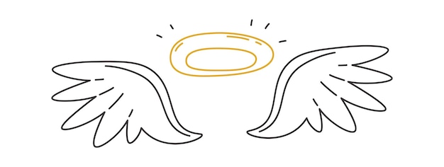 Las alas de un ángel con halo