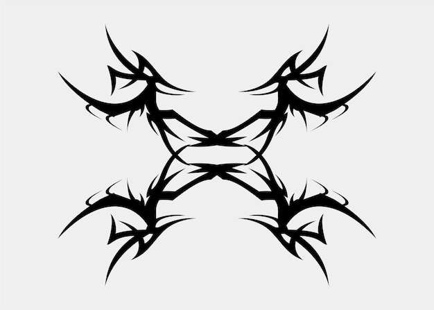 alas de monstruo de tatuaje simétrico tribal