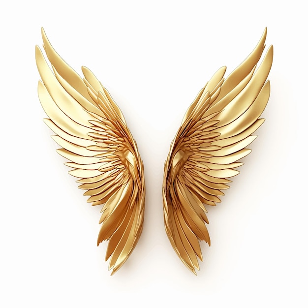 alas de pájaro diseño de plumas ilustración fantasía símbolo vectorial vuelo vuelo elemento de libertad cielo