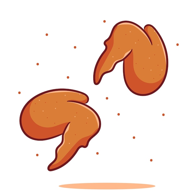 Alas de pollo Ilustración de diseño conceptual de alimentos y bebidas vectoriales de dibujos animados