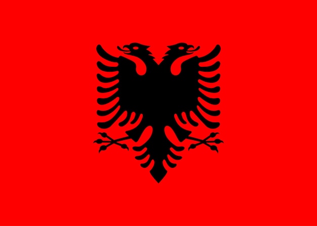 Vector albania bandera colores oficiales y proporción ilustración vectorial