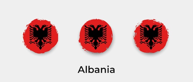 Albania bandera grunge burbujas icono vector ilustración