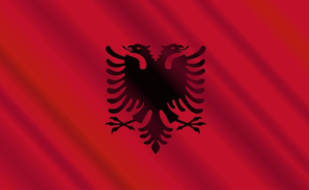 Albania bandera ondeando ilustración vectorial