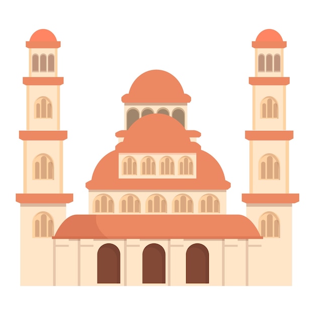 Albania iglesia icono dibujos animados vector bandera mapa monumento edificio