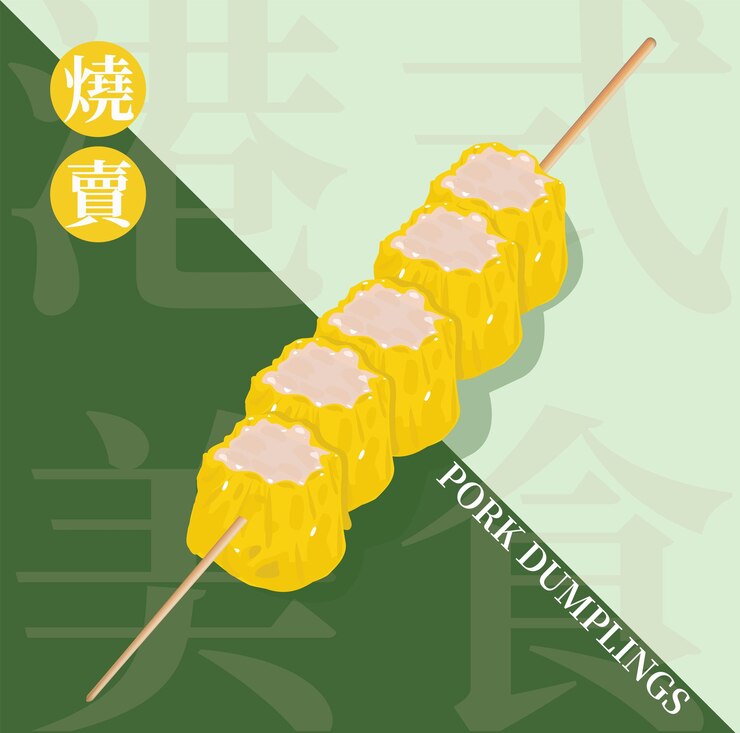 Albóndigas de cerdo tradicionales de comida callejera de Hong Kong