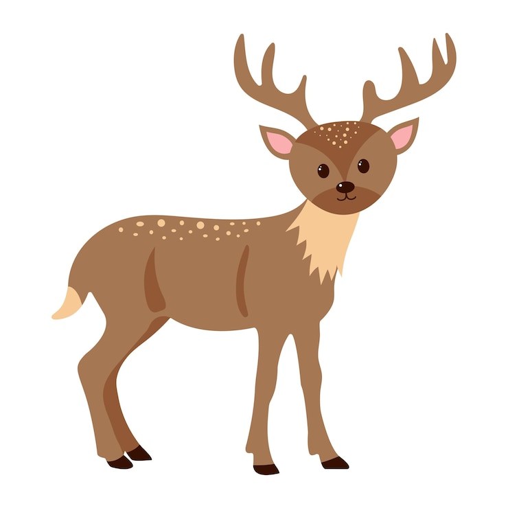 Vector alce lindo animales del bosque de dibujos animados ilustración vectorial