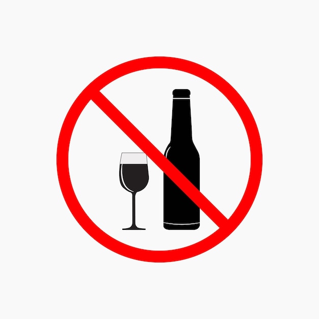 Sin alcohol cantar Vector Sin beber símbolo de señal