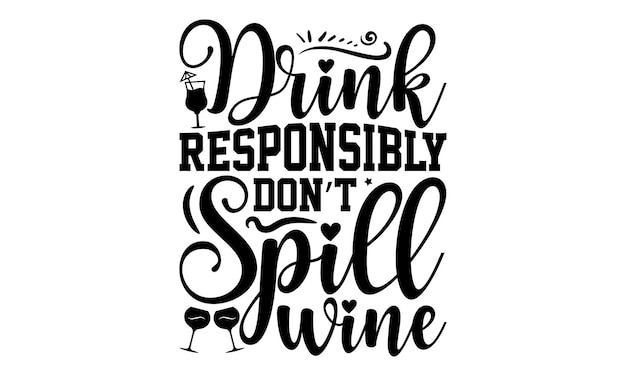 Alcohol SVG Diseño de camiseta Frase de letras dibujadas a mano aislada sobre fondo blanco