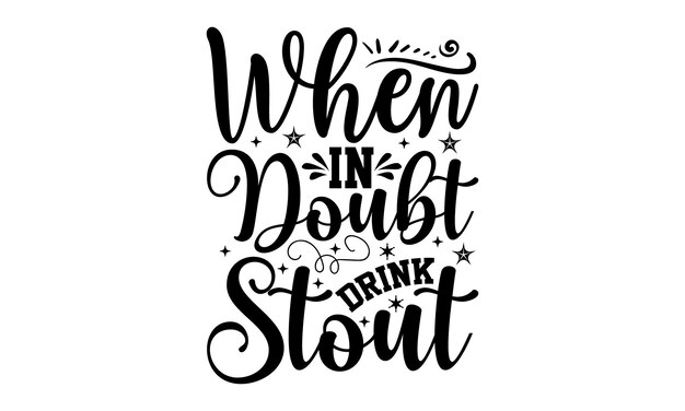 Alcohol SVG Diseño de camiseta Frase de letras dibujadas a mano aislada sobre fondo blanco