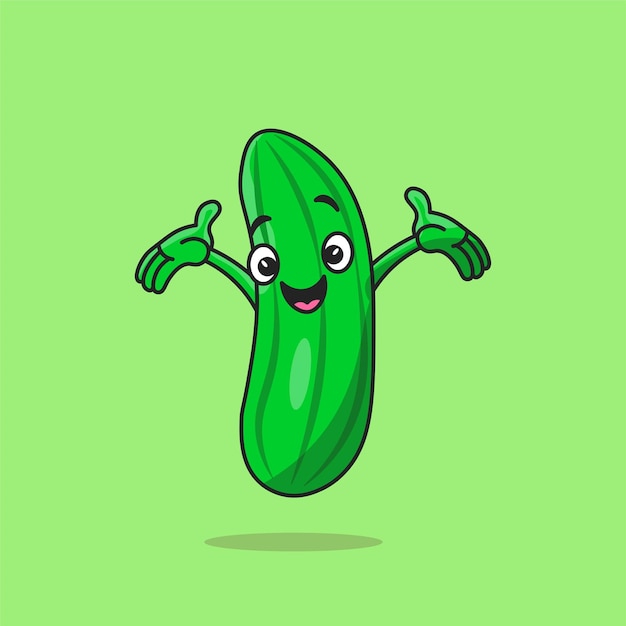 Vector alegre ilustración de pepino para varios tipos de uso