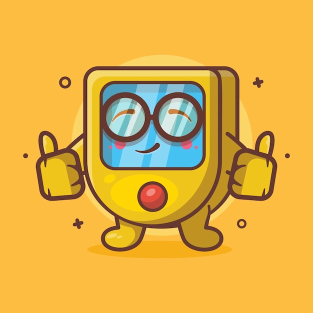 alegre mascota del personaje del oxímetro con gesto de la mano con el pulgar hacia arriba dibujos animados aislados en un diseño de estilo plano