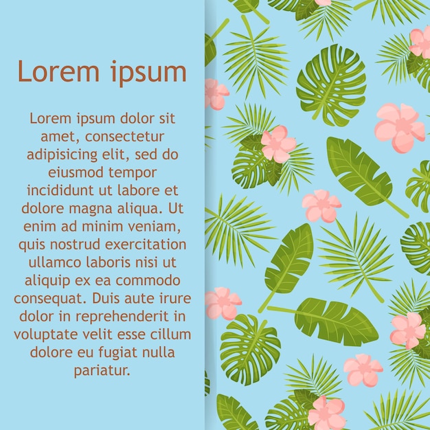 alegre papel tapiz de patrones sin fisuras de hojas verdes tropicales de palmeras y flores.