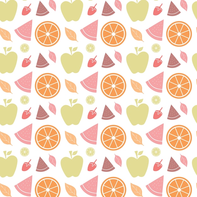 Alegre patrón de frutas