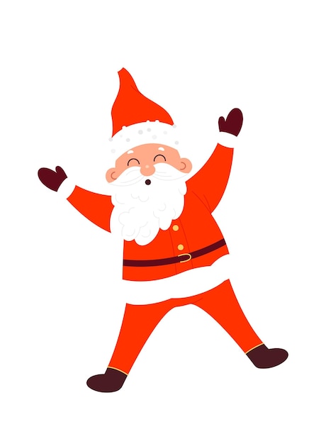 Vector alegre santa claus plano icono vacaciones de invierno