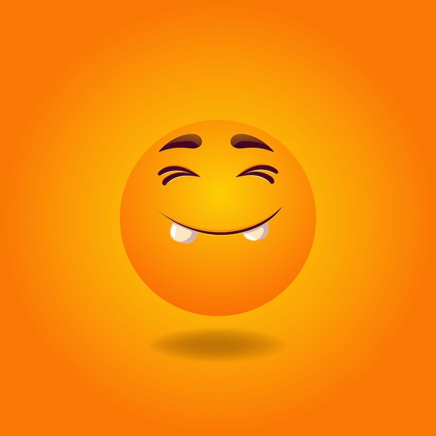 Alegre satisfecho sonriendo feliz riendo sonrisa o emoji emociones elemento de diseño