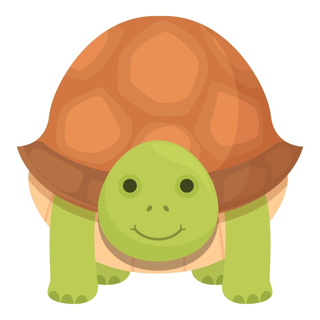 Alegre tortuga de dibujos animados con una gran sonrisa adecuada para diseños infantiles y materiales educativos
