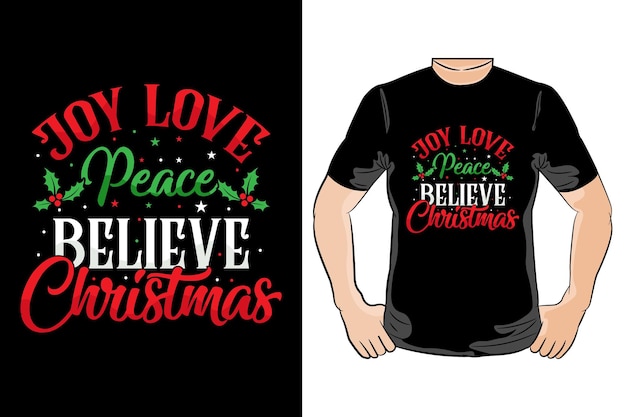 alegría amor paz creer navidad camiseta diseño